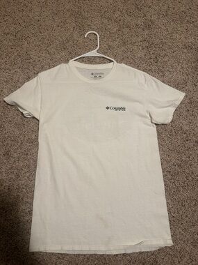 Columbia White Tee with Navy Logo